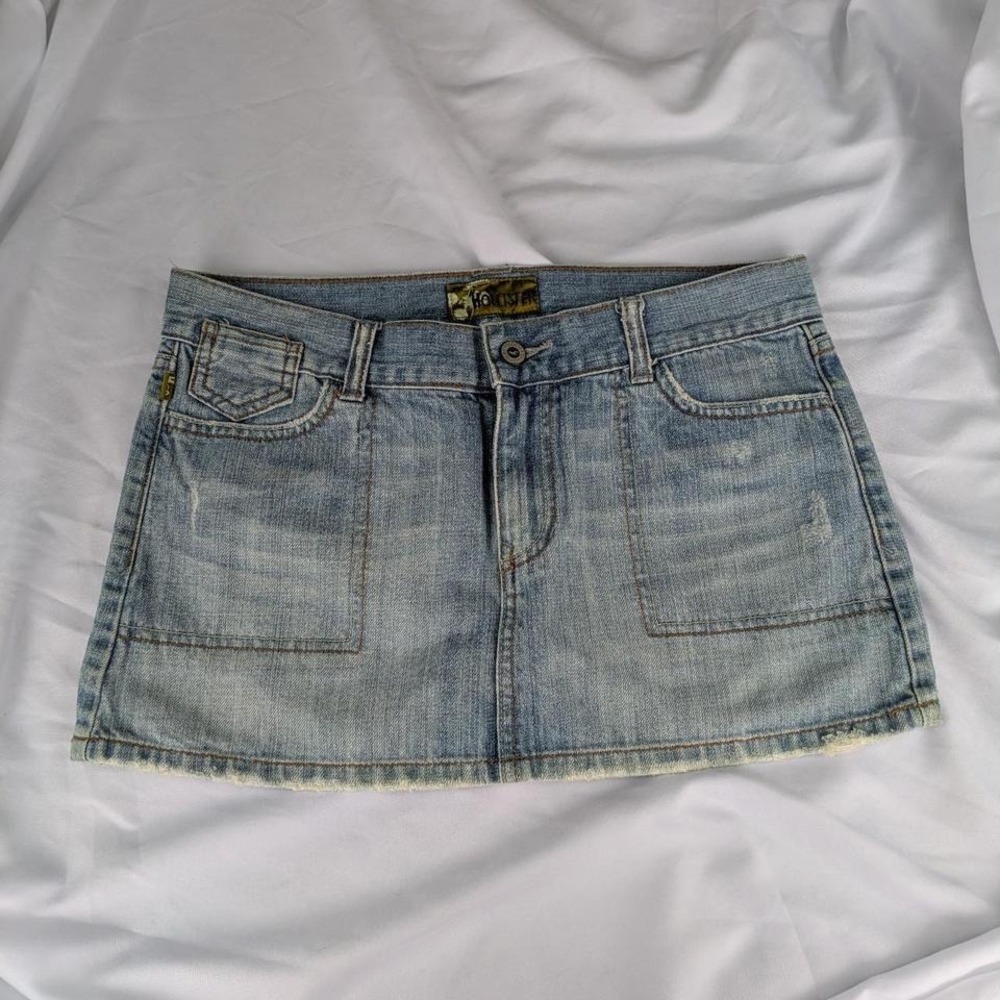 Y2K Hollister Denim Mini Skirt size 5 Low Rise